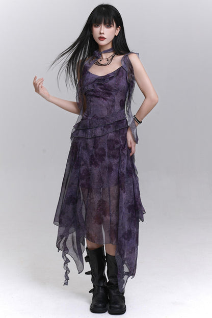 Purple Halter Summer Dress