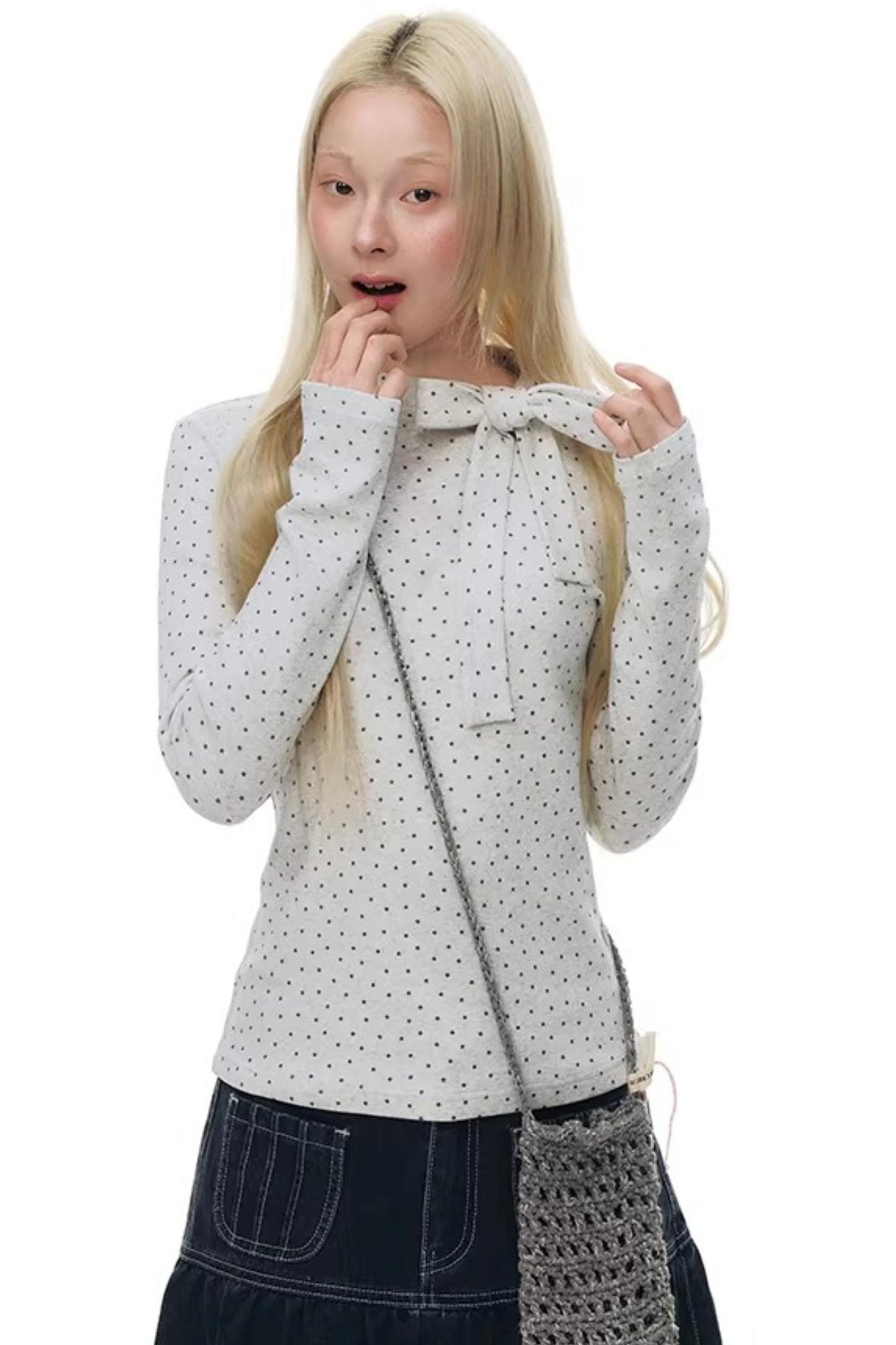 Tie-Neck Slim-Fit Blouse