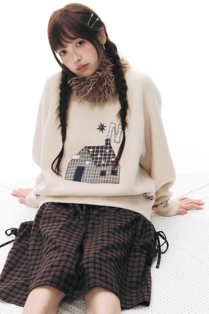 Plaid Woolen Midi Skirt