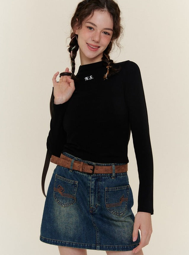 Amerikaner Retro Taille A-Line Small Jeansrock