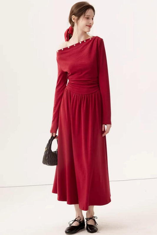 Off-Shoulder Knit Dress