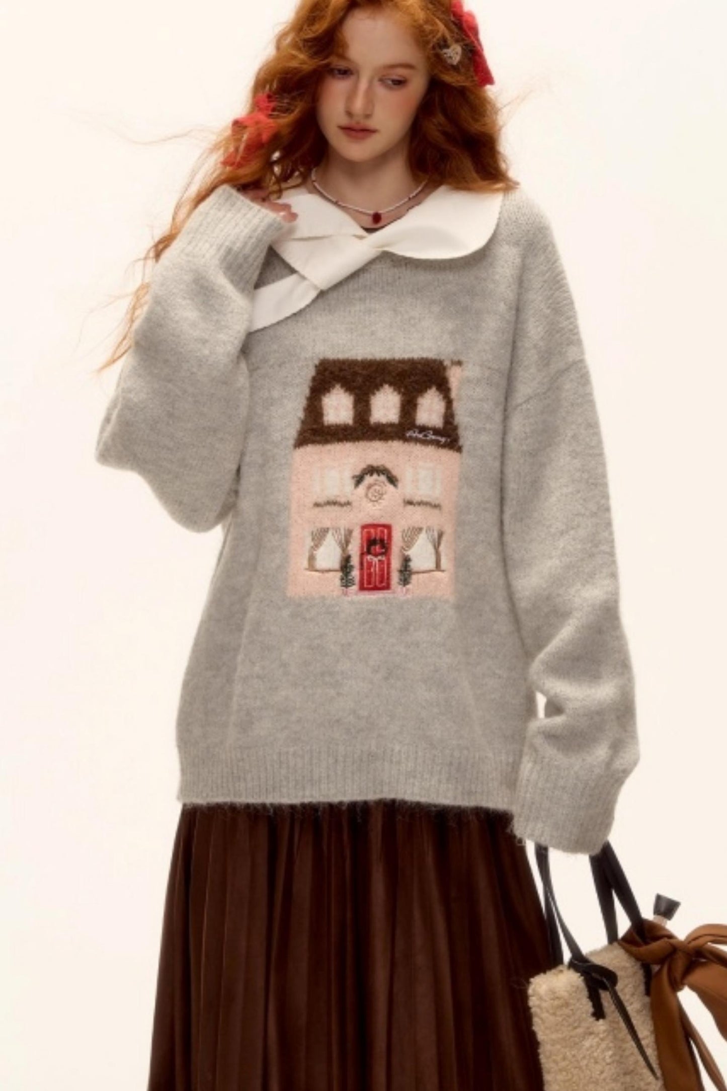Jacquard Embroidered Wool Sweater
