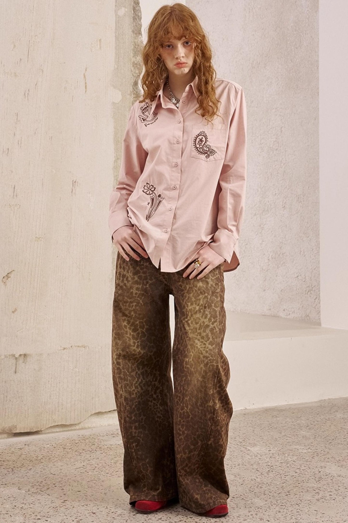 Leopard Split Wide Leg Pants