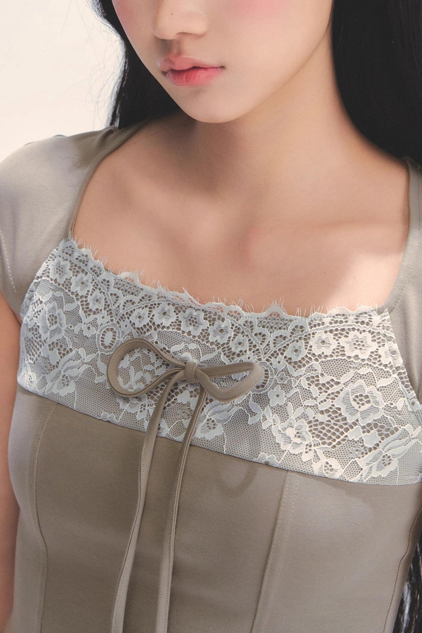 Cotton Lace Peplum Top