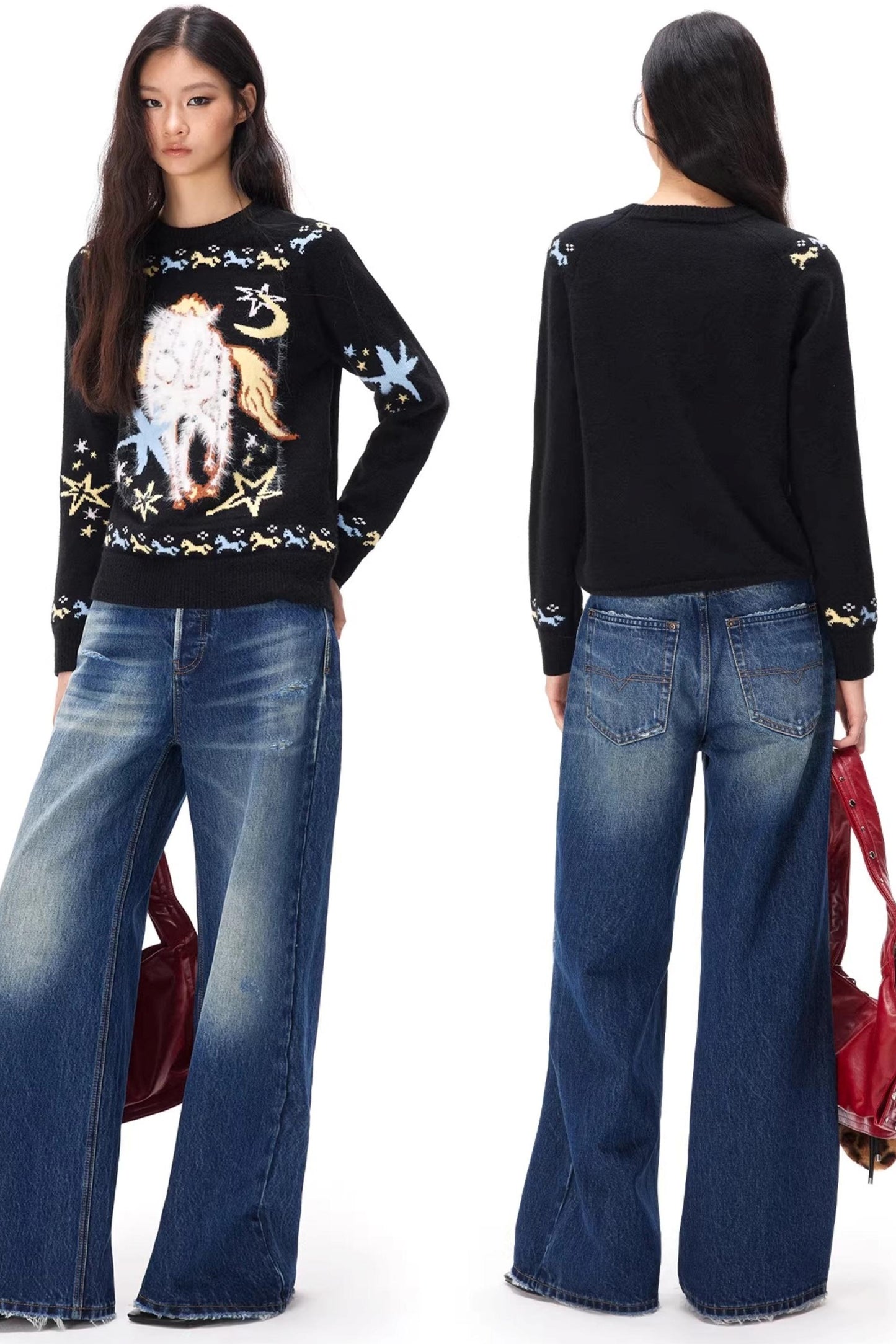 Dopamin Jacquard Strickpullover