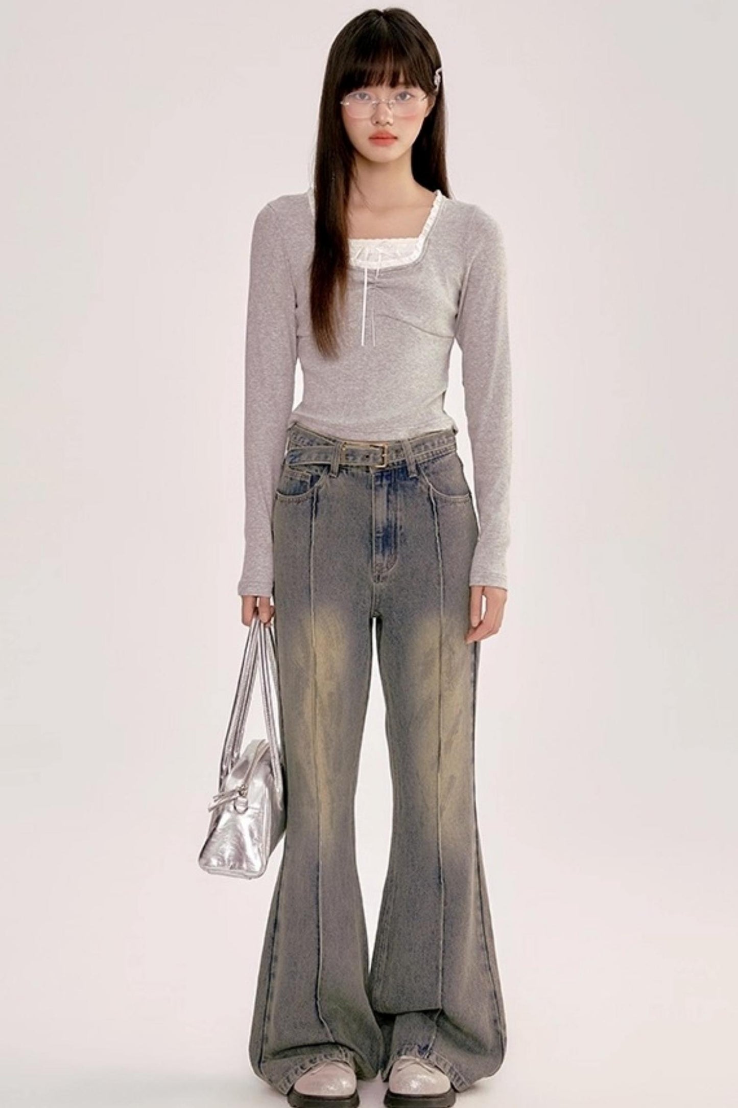 Retro High-waisted Flared Pants