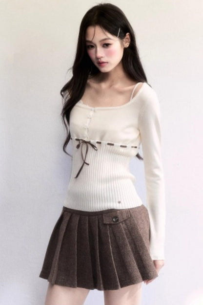 Amber Flow Wool Plaid Skirt