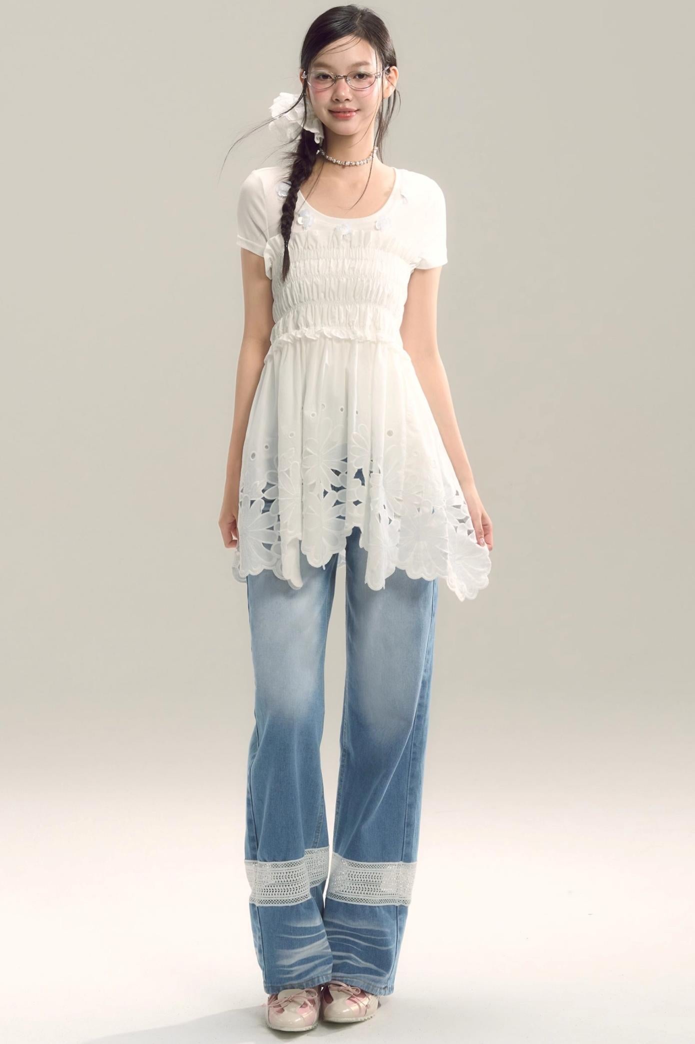 Moody Blue Cutout Jeans