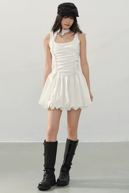 Vestido blanco con volantes Luna