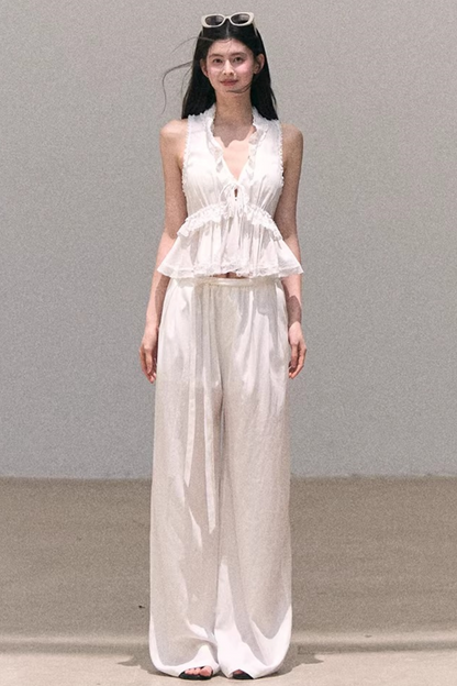 Custom-Dyed Lace Silk Top