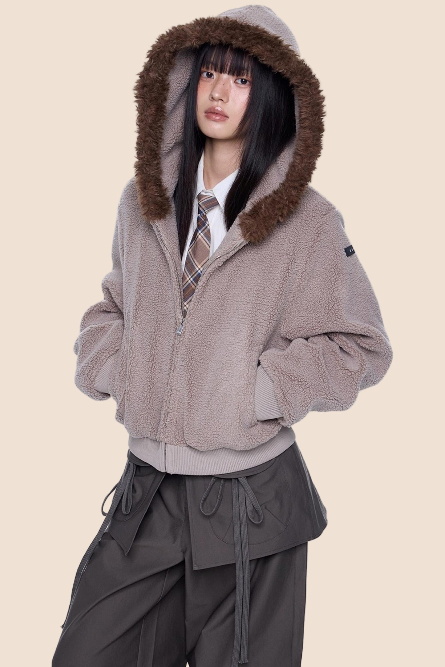 Vintage Polar Fleece Hooded Jacket