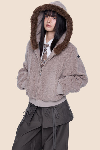 Vintage Polar Fleece Hooded Jacket