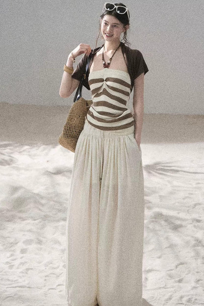 Flowing Twilight Striped Top Set