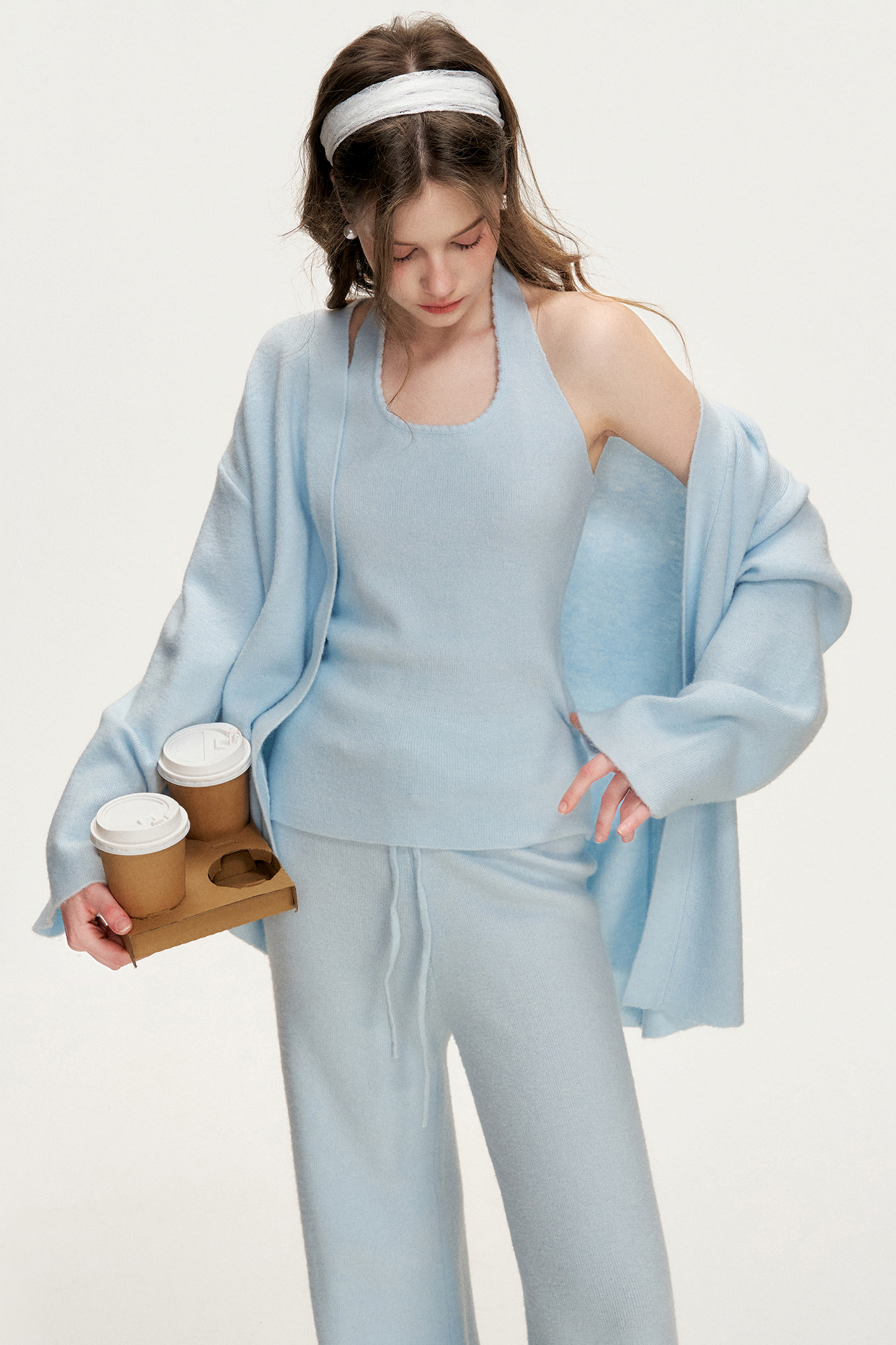 Strick-Neckholder-Cardigan-Weste-Setup