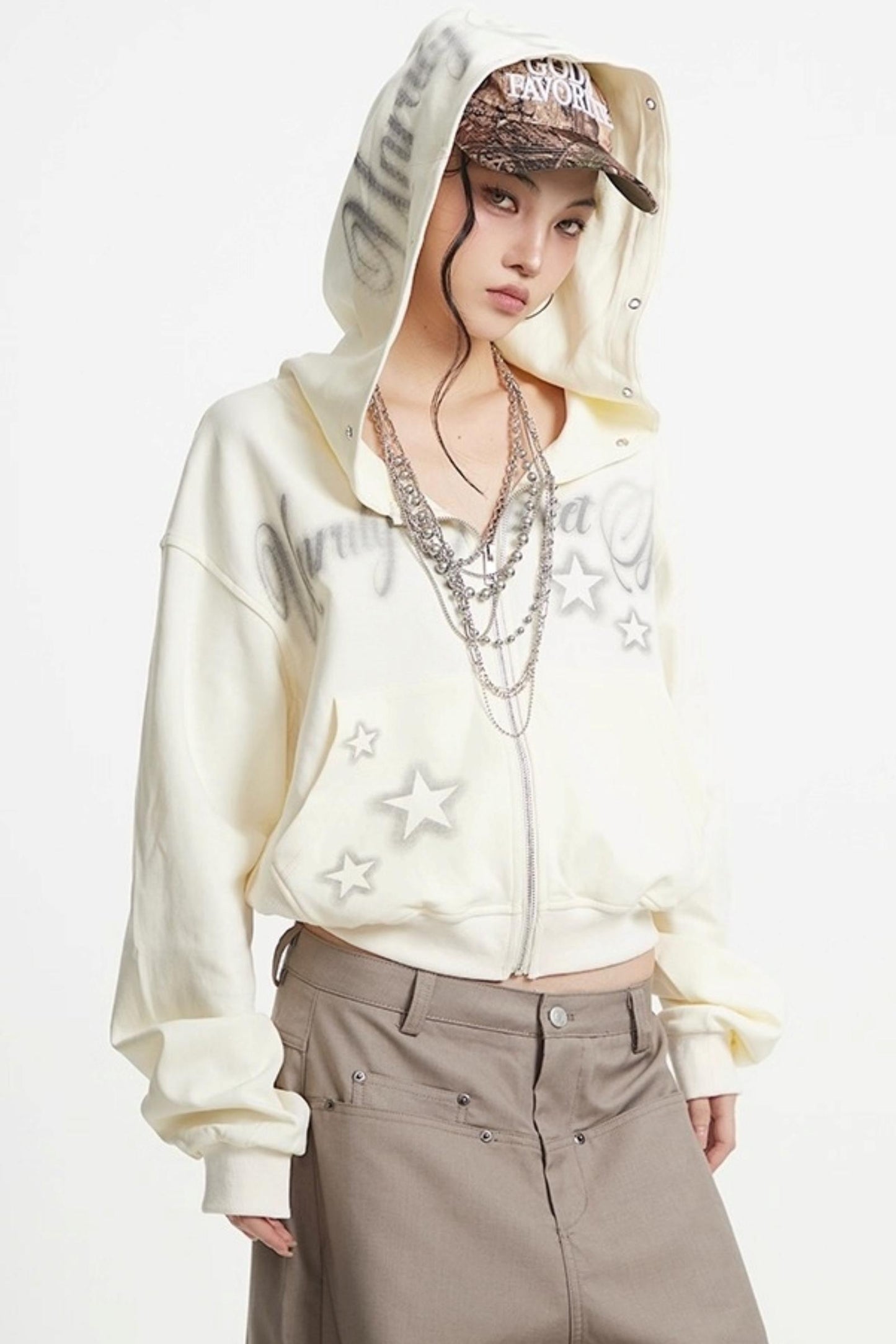 Lazy Zipper Hooded Jacket