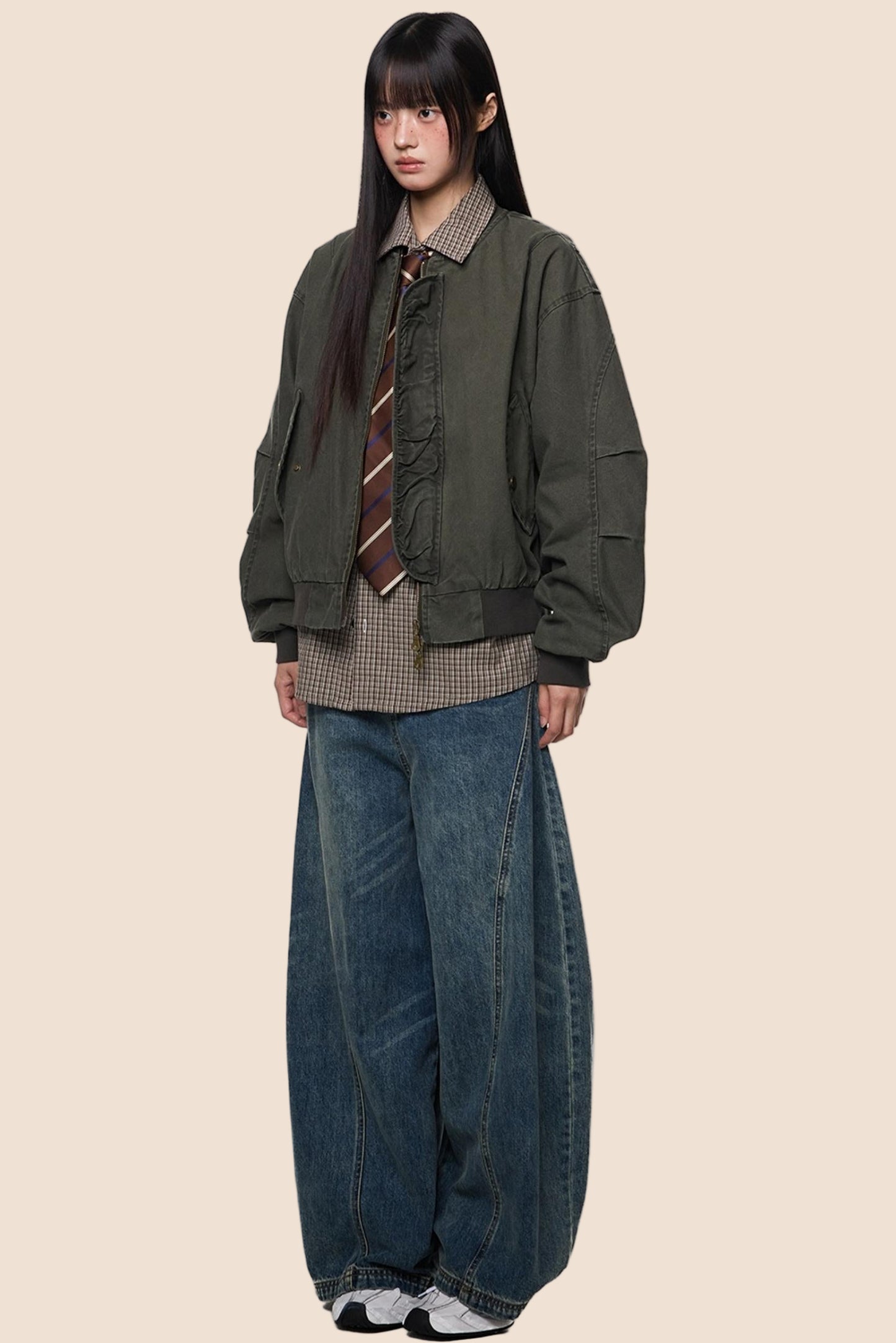 Vintage Distressed Baseball Jersey Jacket