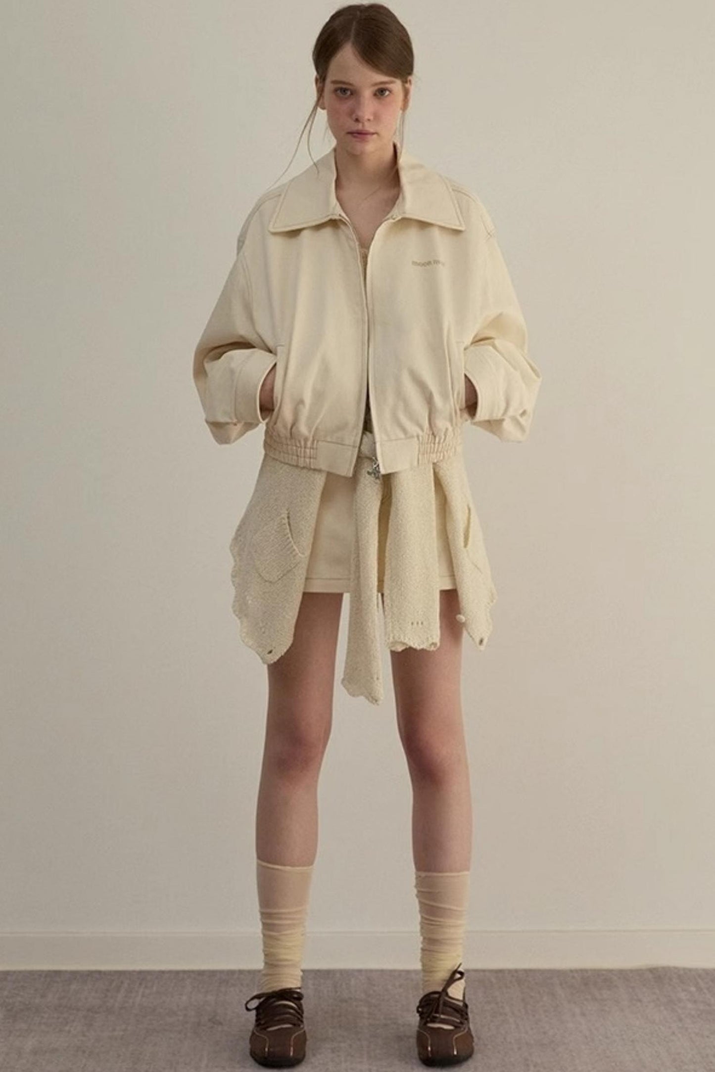 Embroidered A-line Duo Coat Skirt Set-Up