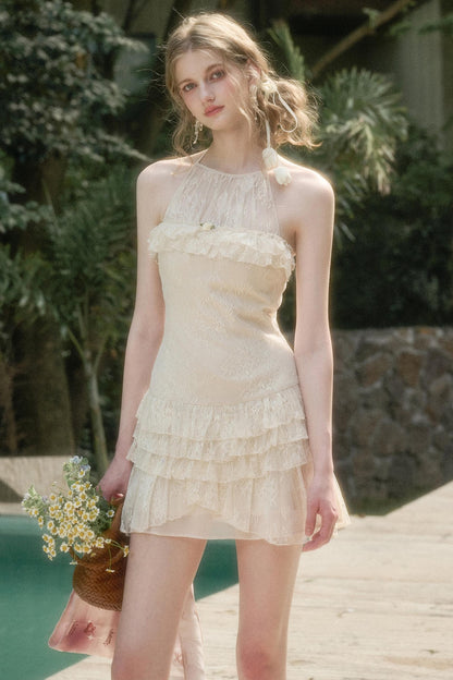 Wave Lace Mini Dress