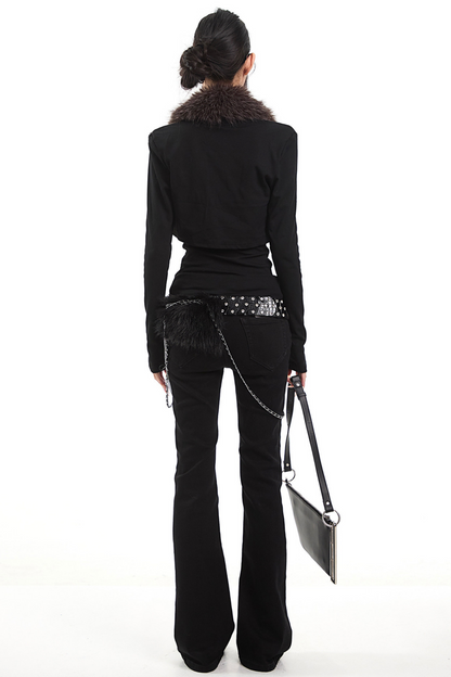 아메리칸 레트로 니트 가디건 세트