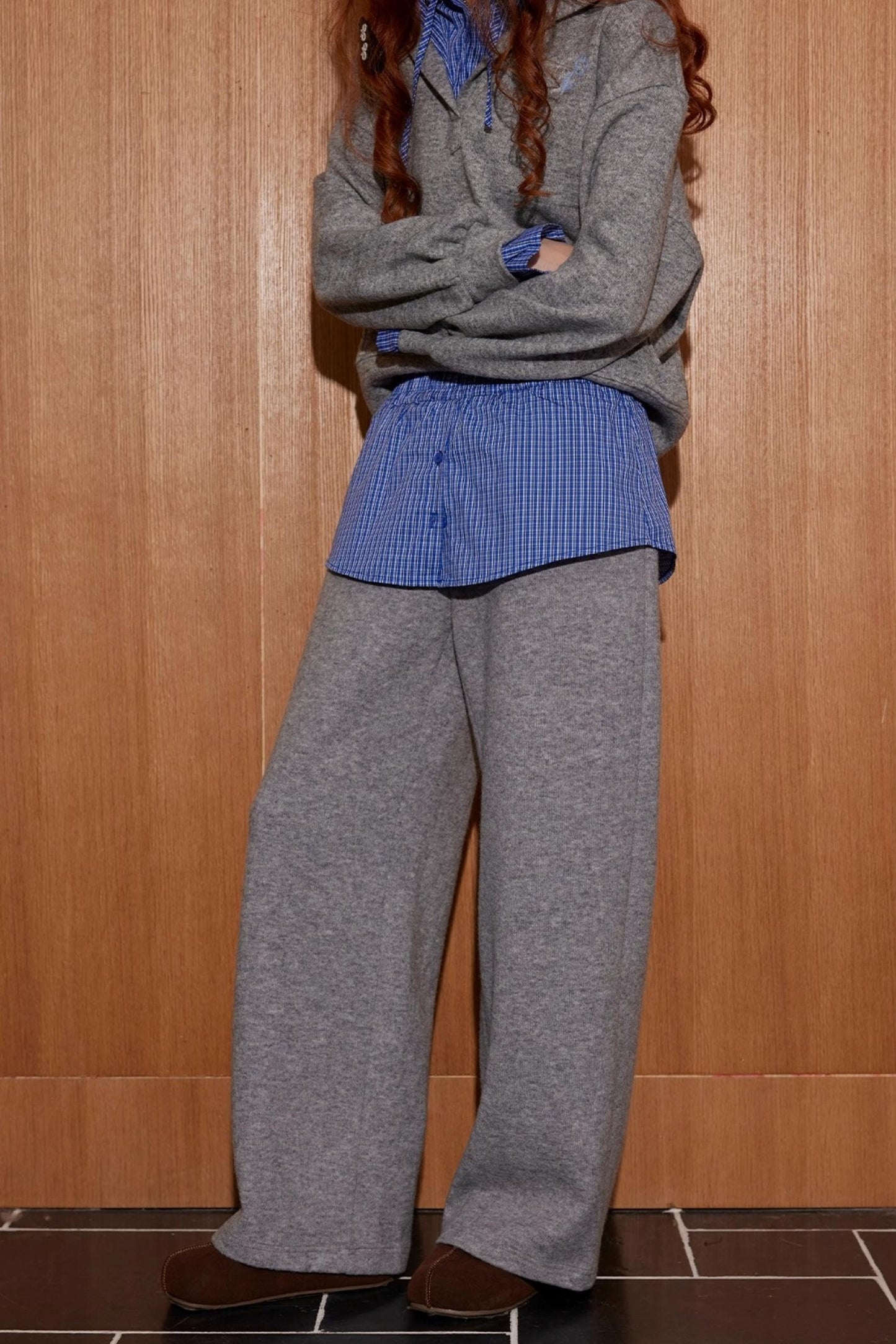 Plaid Mini Skirt Top With pants Set-Up