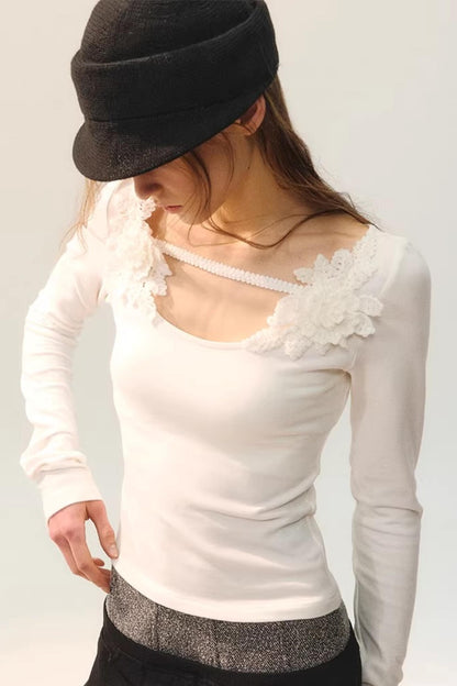 Elegant Floral Ribbon Blouse