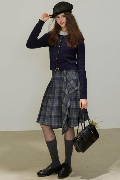 Plaid A-Line Skirt