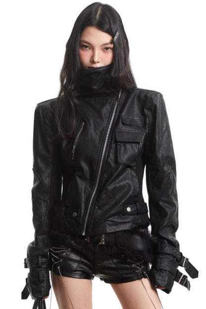 Retro Black Leather Shorts