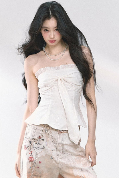 Eucalyptus White One-Shoulder Tank