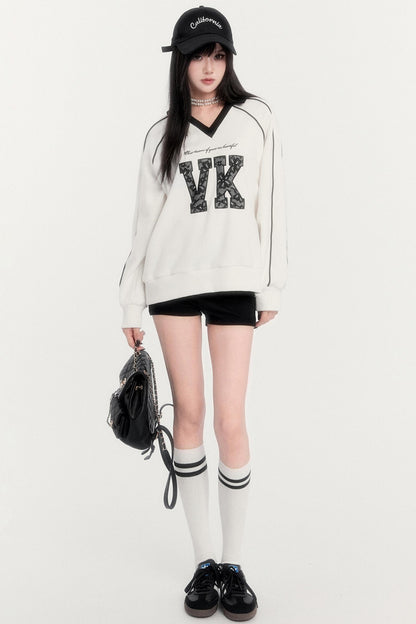 Velvet Retro Sweatshirt Top