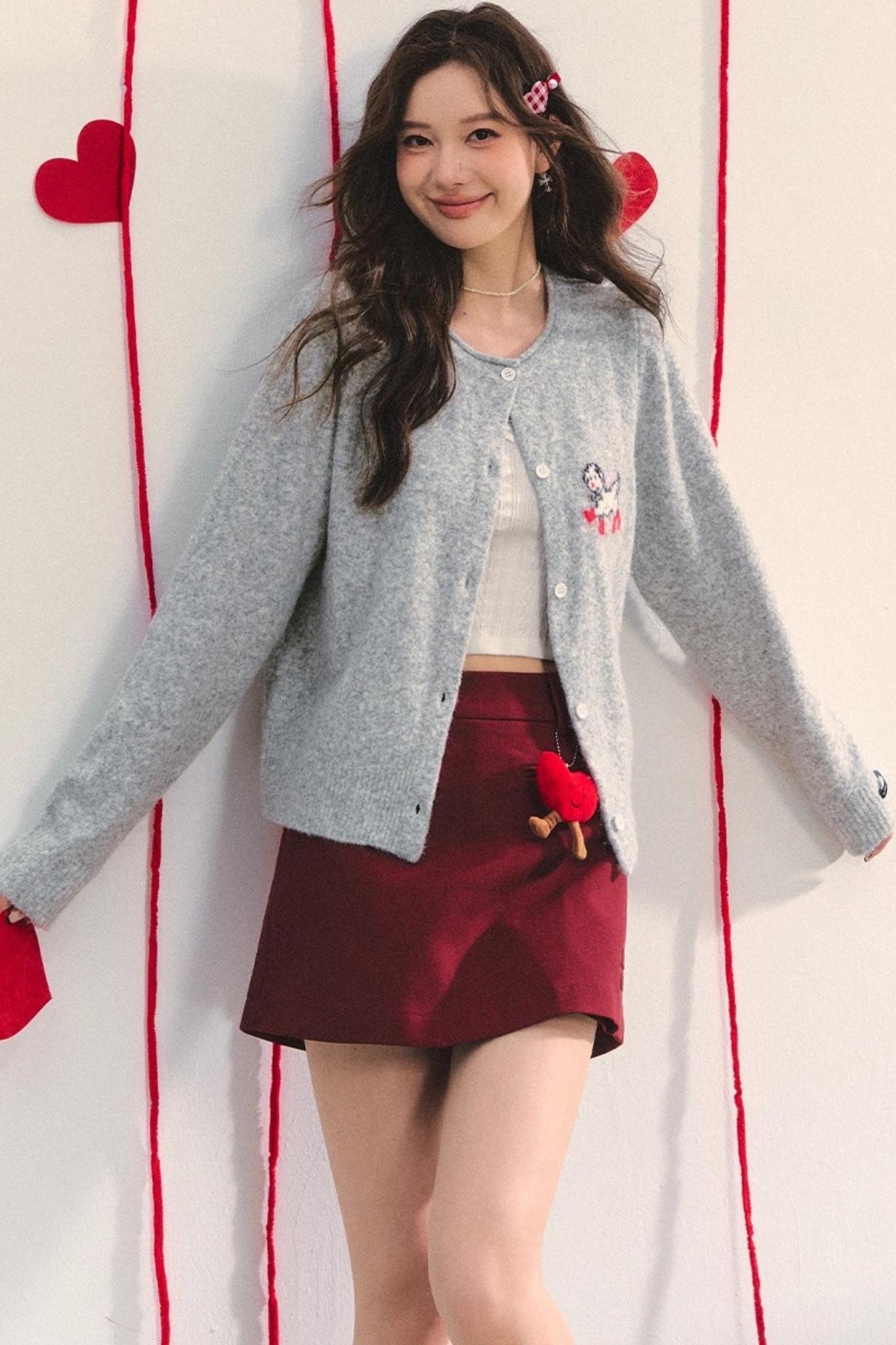 Soft Glutinous Dalmatian Jacquard Cardigan