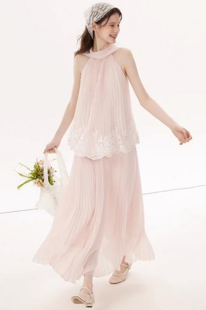 Embroidered Lace A-Line Dress