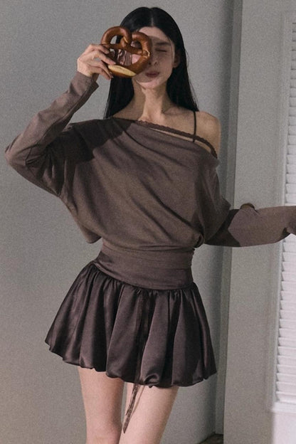 Lyocell Lace Swing Long T-Shirt