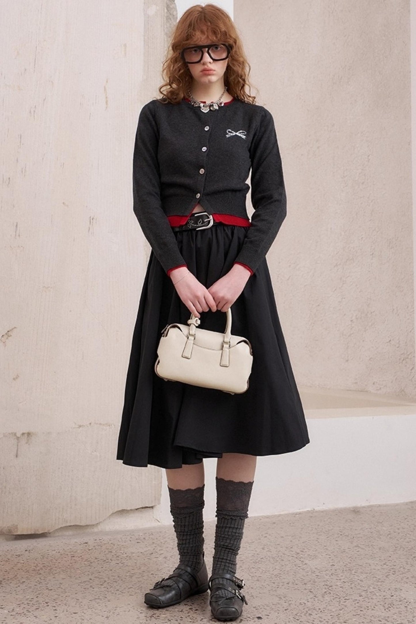 Three-Dimensional Pleated Skirt