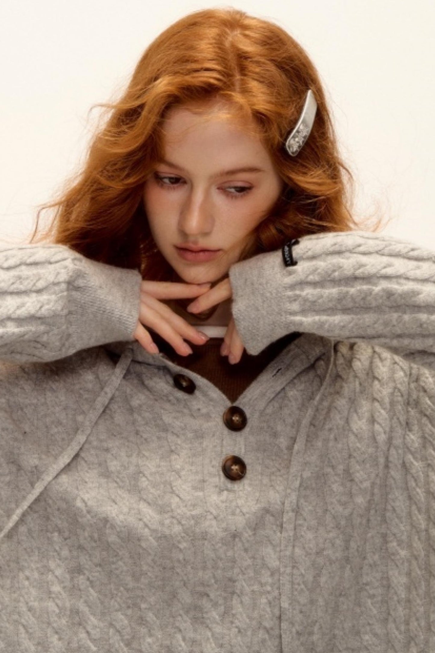 Wool Blend Hooded Knit Set-Up