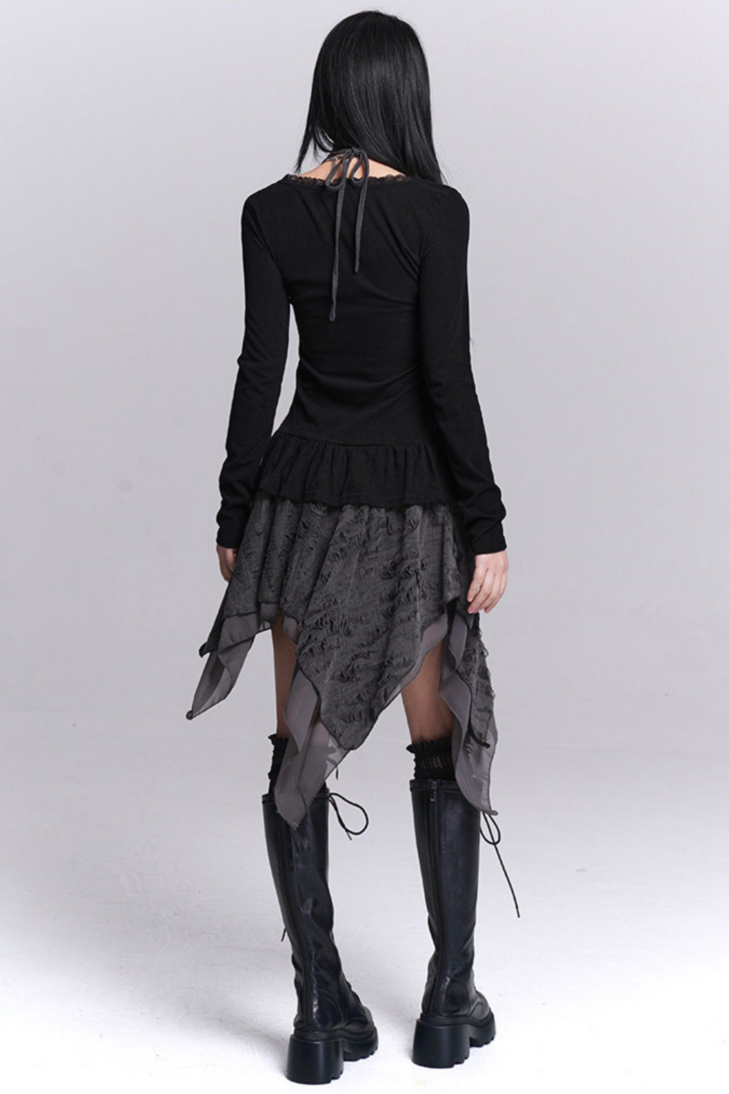 Black Halter Neck Two-Piece Top