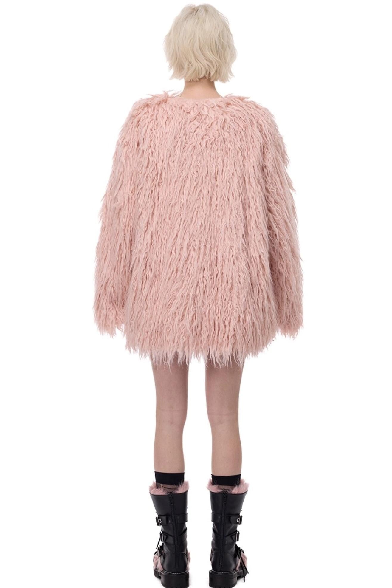 V-Neck Shearling Fur Jacket