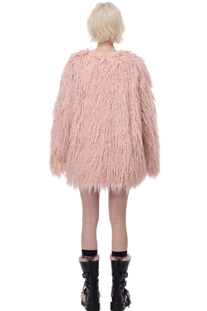 V-Neck Shearling Fur Jacket