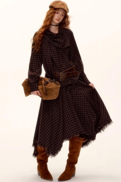 Retro Beaded Plaid Shirt Set-Up