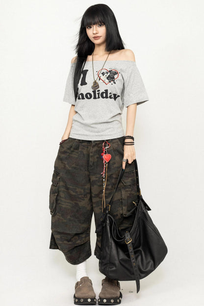 White One-Shoulder Tee