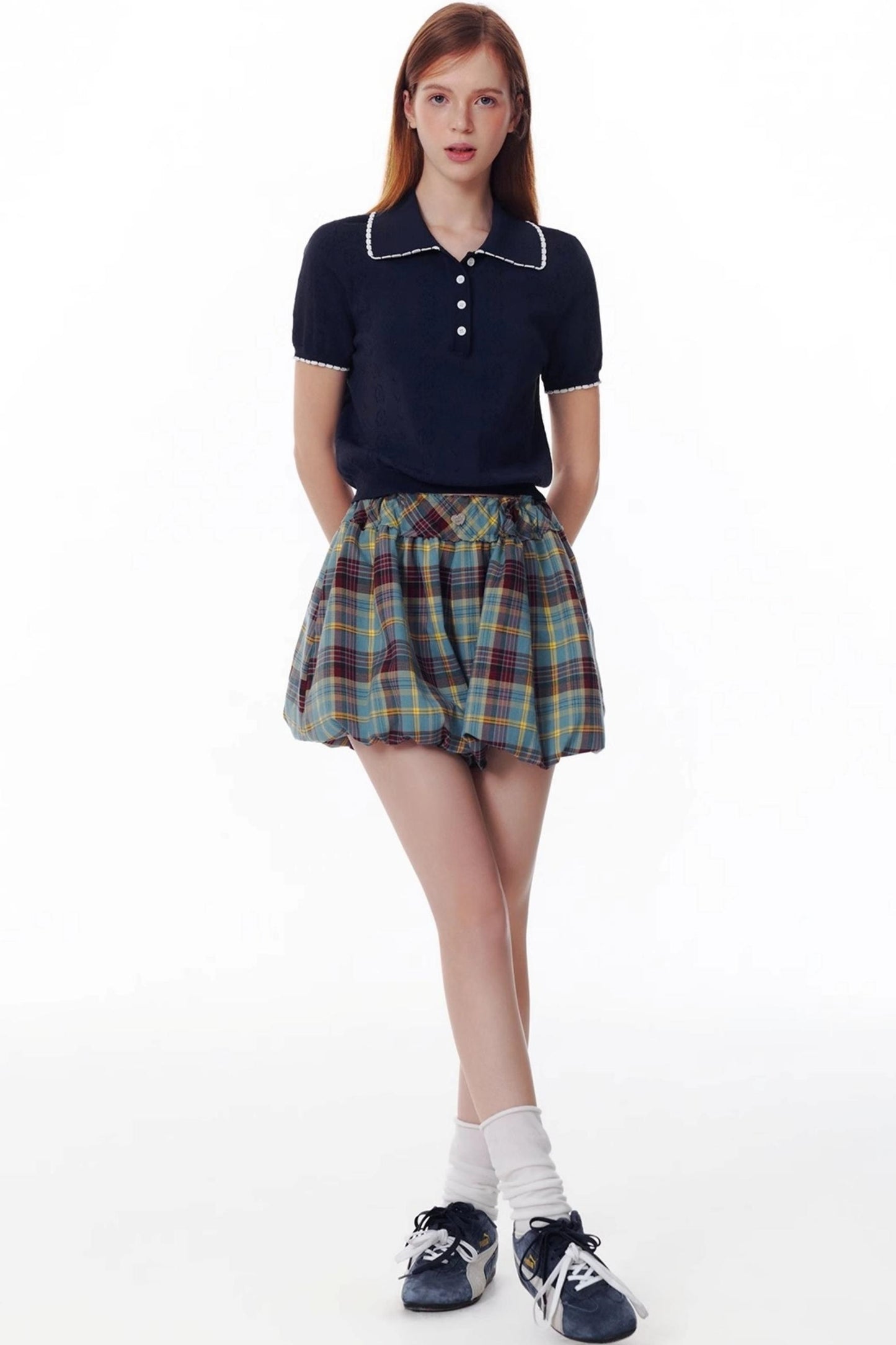 Ocean Notes Color-Block Polo Top