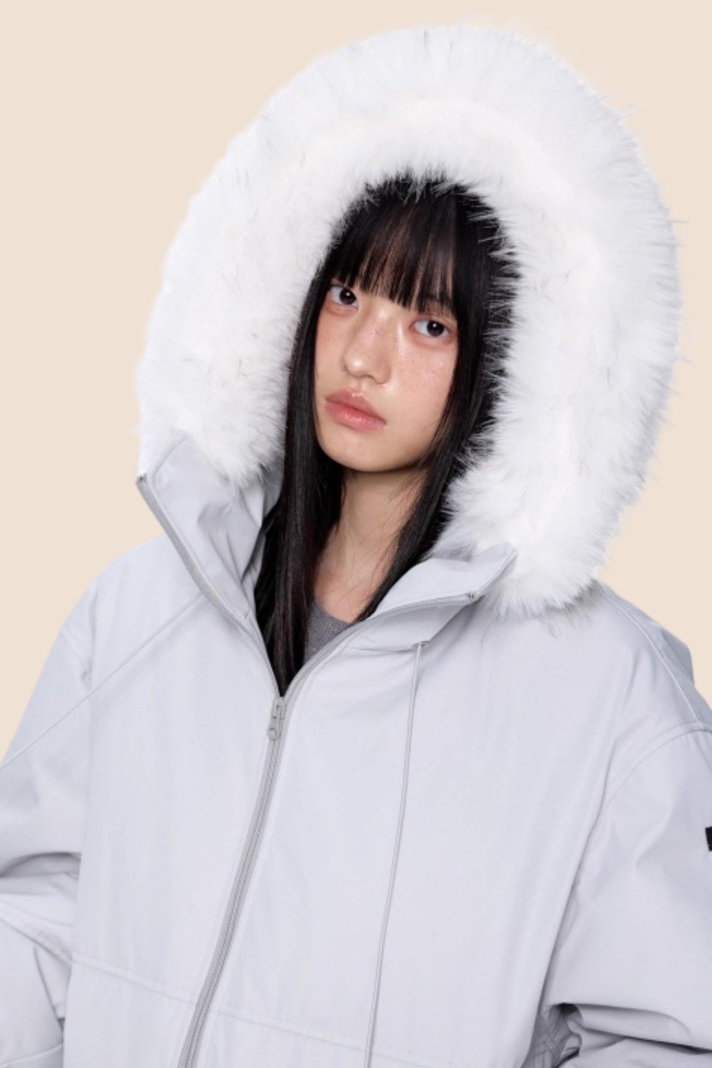 Fur Collar Hooded Down Coat