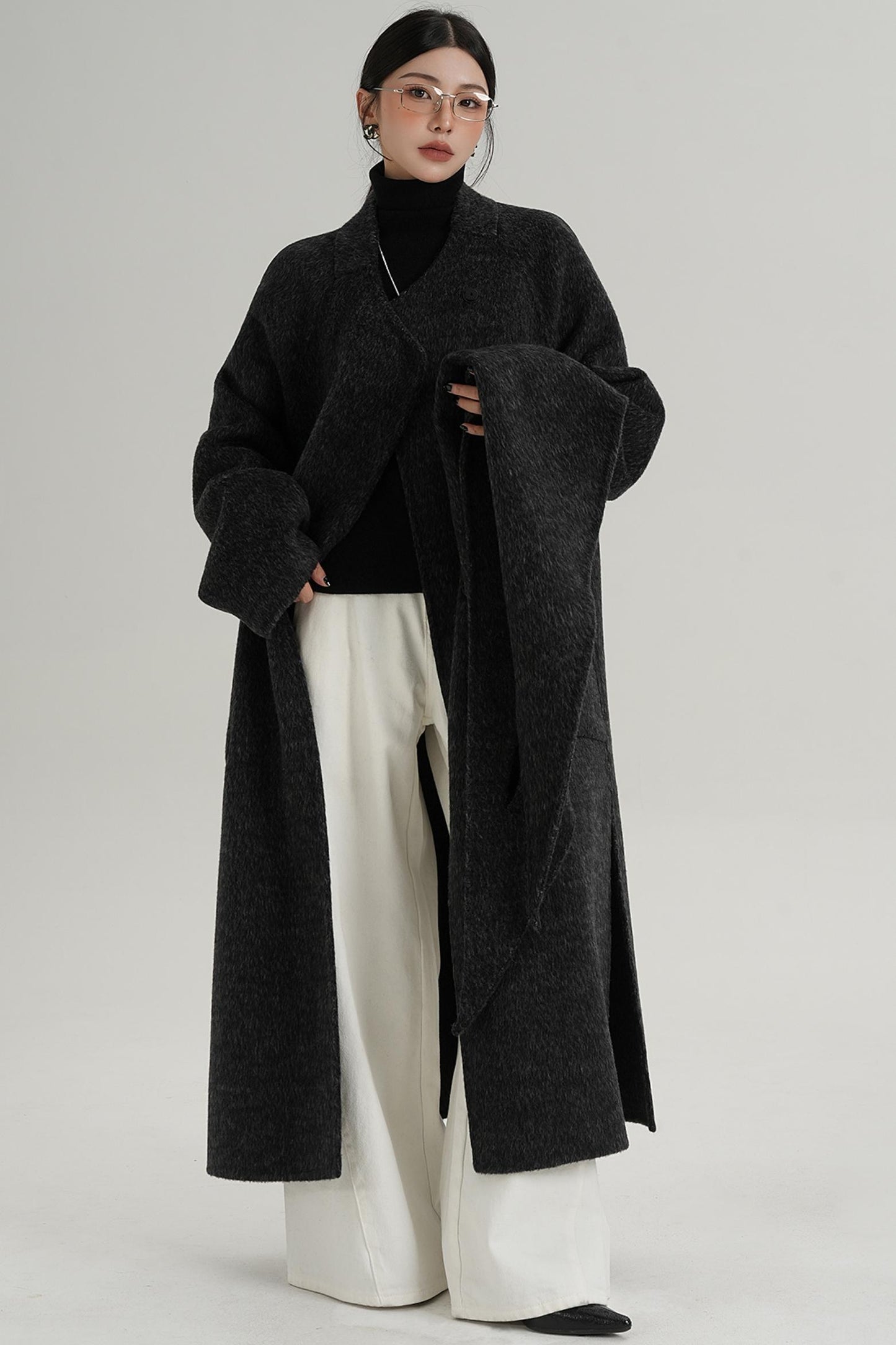 Woolen Elegance Long Jacket