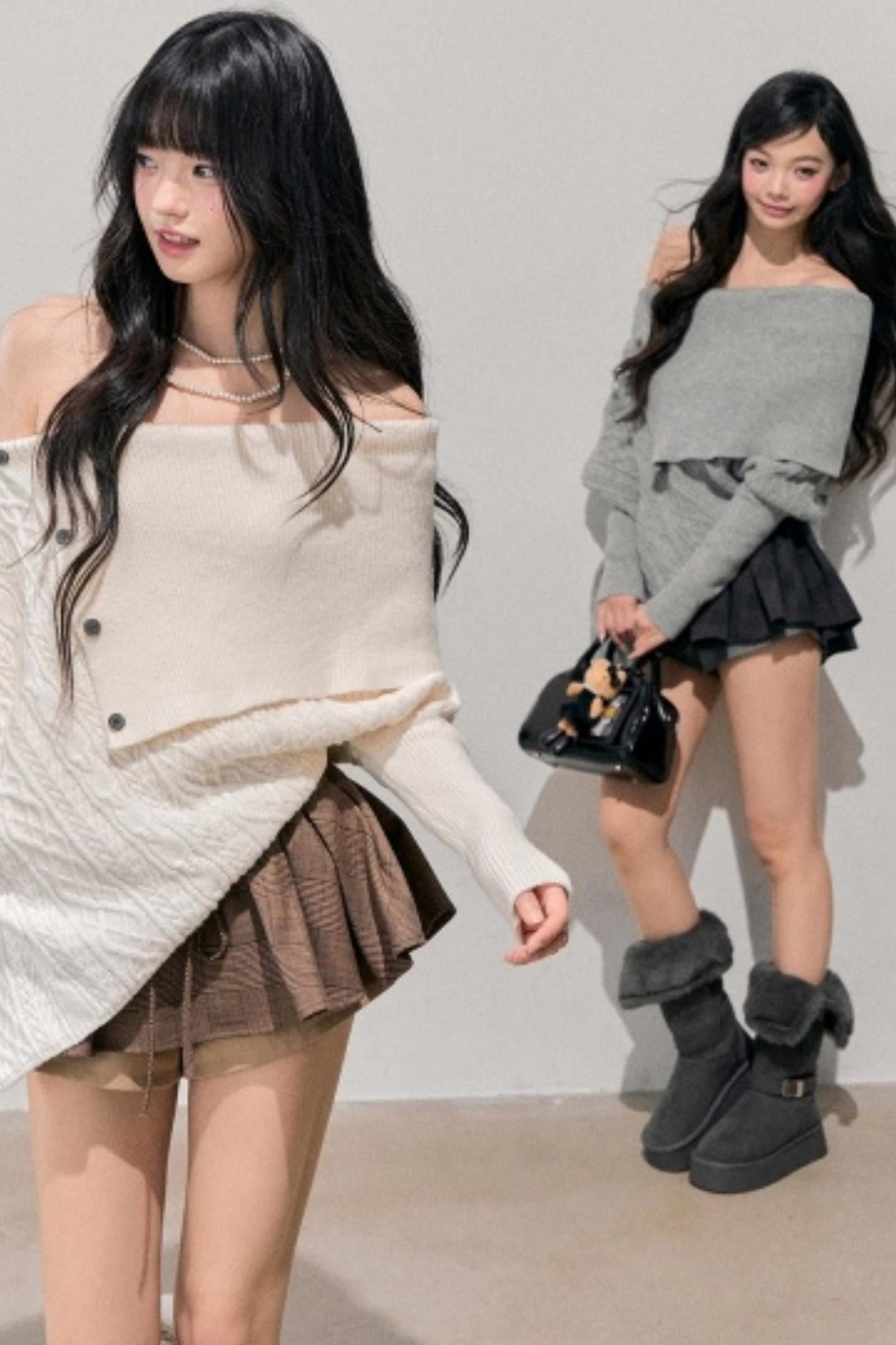 Asymmetrical French Cable Sweater