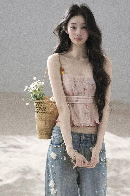 Lace Floral Ramie Top