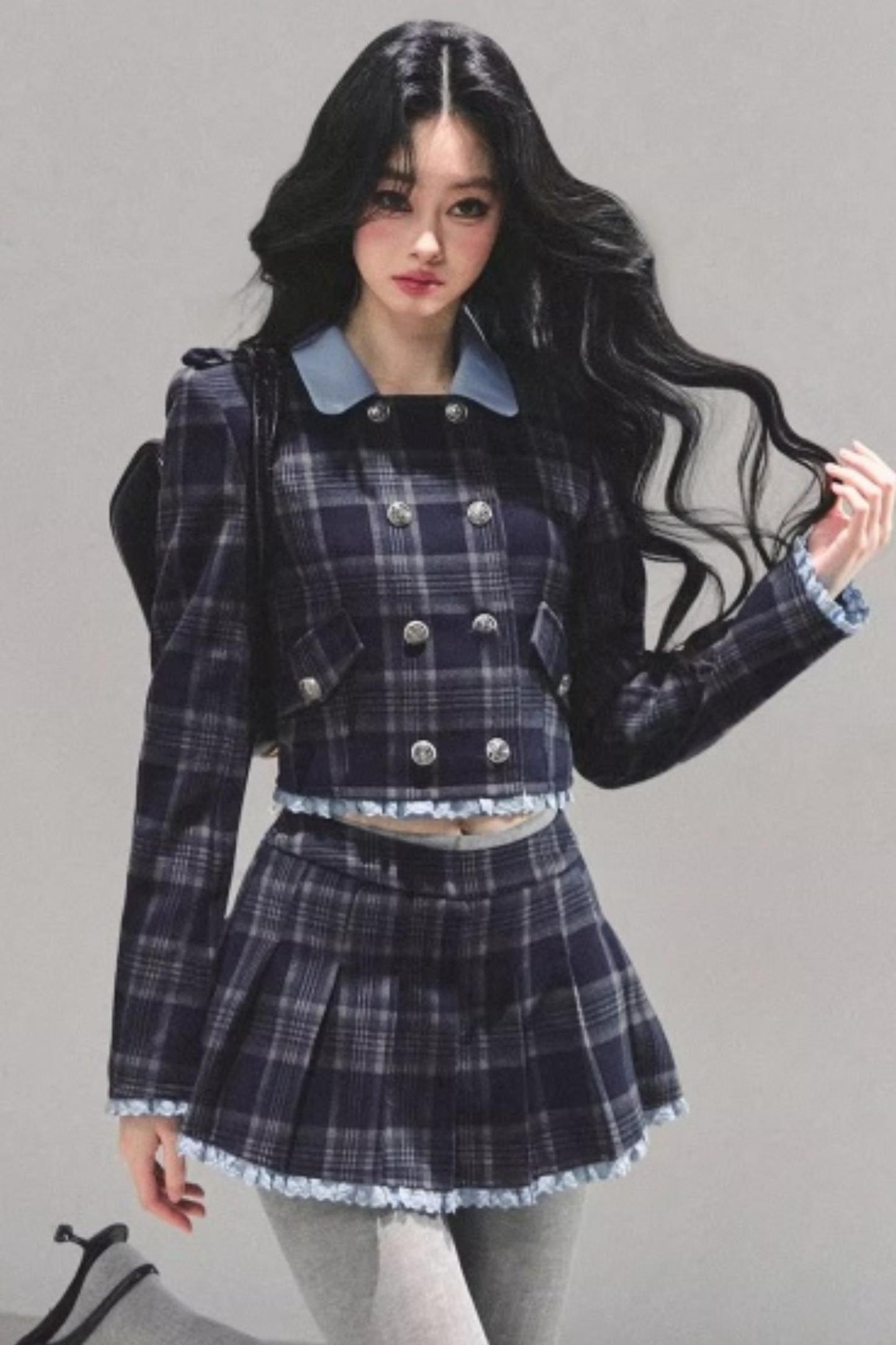 Proust Blue Plaid Suit Set-Up