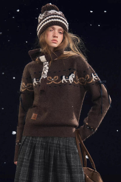 Fun Spinning Pony Jacquard Sweater