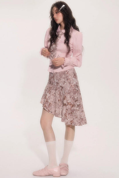 Vintage Doll Collar Shirt With Tie