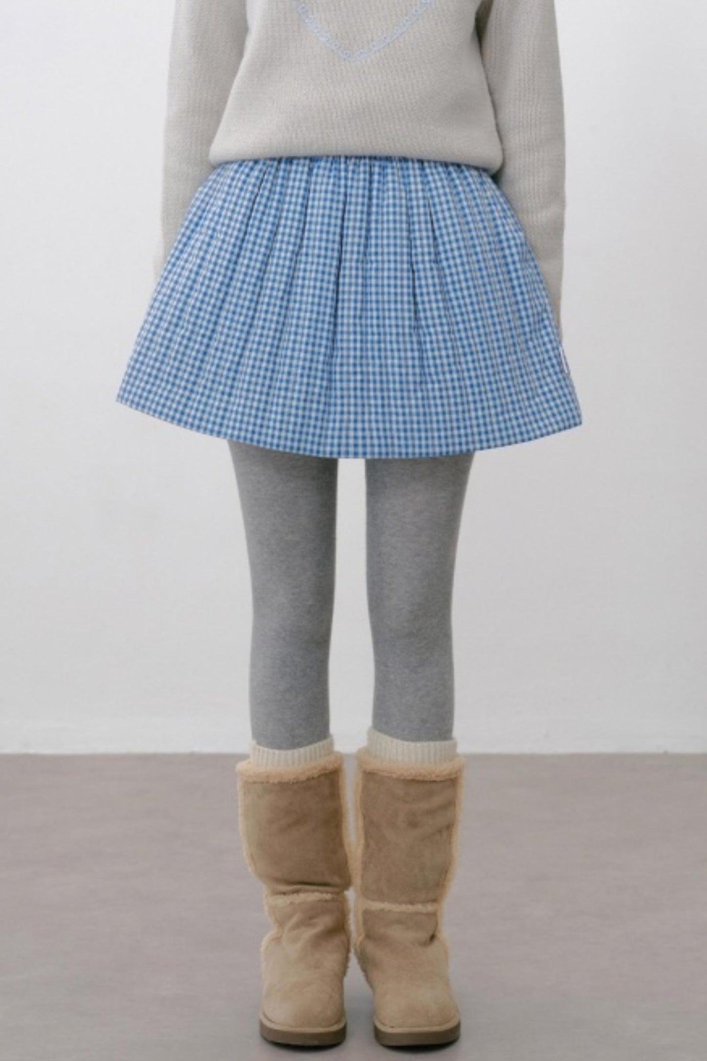 Elasticated Plaid Quilted A-Line Skirt