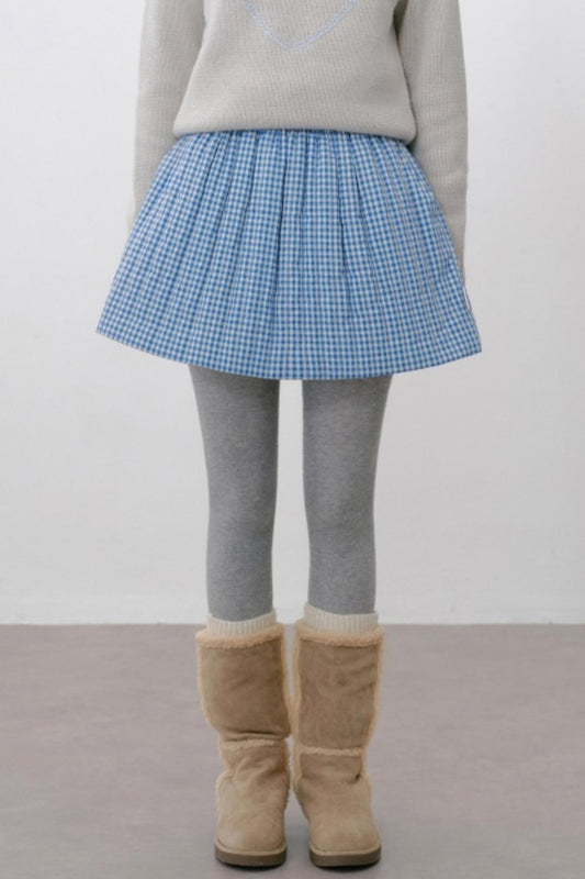 Elasticated Plaid Quilted A-Line Skirt