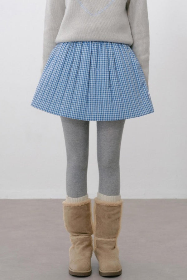 Elasticated Plaid Quilted A-Line Skirt